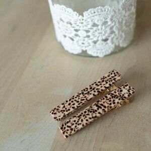 Decorative Hair Clip - Brown Dot